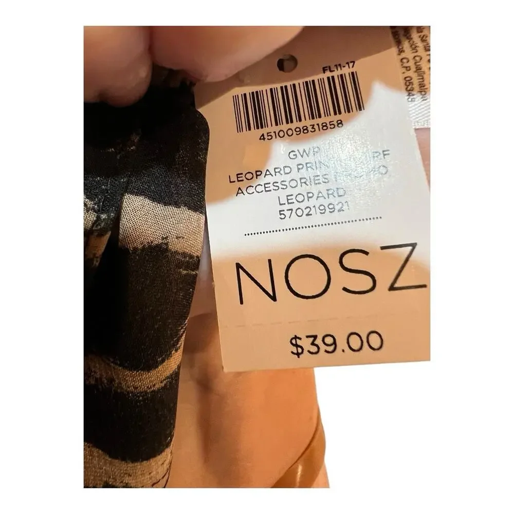 NWT Chico's Scarf Leopard Cheetah Animal Print Rayon Shawl Wrap 4’x8’ One Size